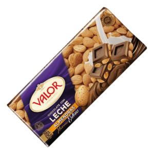 Chocolate Valor con leche y almendras marconas enteras 250g