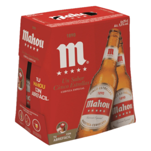Cerveza Mahou 5 Estrellas botella Pack 6x25 cl